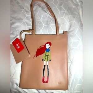 Iva Milan Dusty Pink Tote w/ Coin purse NWT